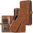 thumbnail image 1 of Feishell Magnetic Detachable Wallet Case for Samsung Galaxy A54 5G,with Wrist Strap,Premium PU Leather Magnetic Buckle Credit Card Slots & Cash Pocket Shockproof Phone Case for Women Men,Brown, 1 of 16
