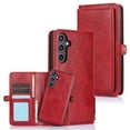 thumbnail image 1 of Feishell Magnetic Detachable Wallet Case for Samsung Galaxy S23 FE,with Wrist Strap,Premium PU Leather Magnetic Buckle Credit Card Slots & Cash Pocket Shockproof Phone Case for Women Men,Red, 1 of 8