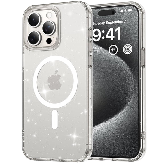 Feishell Magnetic for iPhone 12 Pro Max Case, for Women Girls, [Compatible with MagSafe] Clear Glitter Cover Slim Transparent Shockproof Bling Transparent Phone Case for iPhone 12 Pro Max,Clear