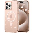 thumbnail image 1 of Feishell Magnetic for iPhone 16 Plus Case, for Women Girls, [Compatible with MagSafe] Clear Glitter Cover Slim Transparent Shockproof Bling Transparent Phone Case for iPhone 16 Plus,Gold, 1 of 7