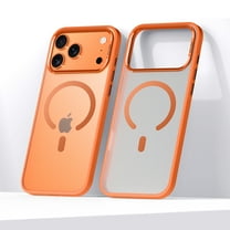 Feishell Magnetic for iPhone 17 Pro Case,[Compatible with MagSafe][Military Grade Drop Protection] Translucent Matte Shockproof Anti-Scratch Protective Phone Case for iPhone 17 Pro,Orange