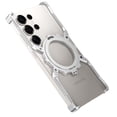thumbnail image 1 of Feishell Minimalist Phone Case for Samsung Galaxy S22 Ultra, Compatible with MagSafe, 360° Rotation Kickstand Aluminum Metal Frameless Design Bumper, Heavy Duty Protective Shock Grade,Silver, 1 of 8
