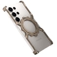 thumbnail image 1 of Feishell Minimalist Phone Case for Samsung Galaxy S24 Ultra, Compatible with MagSafe, 360° Rotation Kickstand Aluminum Metal Frameless Design Bumper, Heavy Duty Protective Shock Grade,Gold, 1 of 11