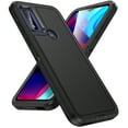 thumbnail image 1 of Feishell for Motorola G Pure/Moto G Power 2022 Rugged Triple-Layers Case, Hybrid PC+TPU Shockproof Heavy Duty Cover, Military Grade Drop Resistant Lens Protection Case,Black, 1 of 7