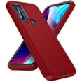 thumbnail image 1 of Feishell for Motorola G Pure/Moto G Power 2022 Rugged Triple-Layers Case, Hybrid PC+TPU Shockproof Heavy Duty Cover, Military Grade Drop Resistant Lens Protection Case,Red, 1 of 7