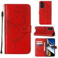 thumbnail image 1 of Feishell for Motorola Moto G Stylus 5G (2022) Flip Wallet Case,Butterfly & Flower Embossed Pattern PU Leather Magnetic Folio Flip Protective with Credit Card Slots Stand Slim Phone Case,Red, 1 of 6
