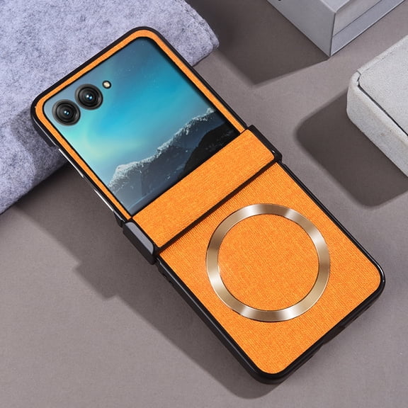 Feishell for Motorola Razr+ 2025 Case, Compatible with MagSafe Shockproof Protection Hinge Protection Matte Magnetic Anti-Scratch Phone Case for Motorola Razr+ 2025, Yellow
