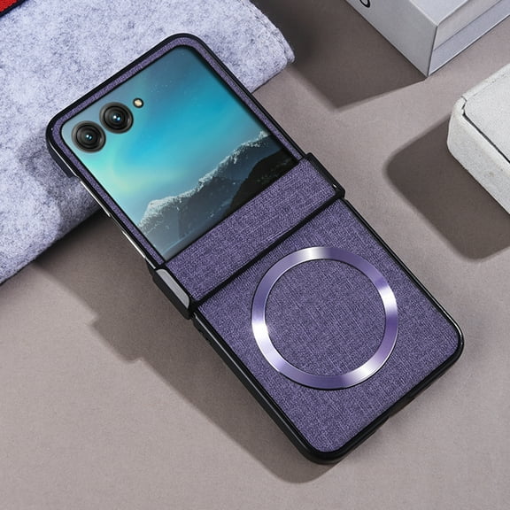 Feishell for Motorola Razr 2025 Case, Compatible with MagSafe Shockproof Protection Hinge Protection Matte Magnetic Anti-Scratch Phone Case for Motorola Razr 2025, Purple