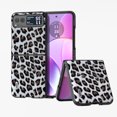 thumbnail image 1 of Feishell for Motorola Razr 40 2023 Fashion Leopard Print Phone Case for Women Men,PU Leather & Hard PC Shock Absorption Anti-Slip Slim Folding Protective Phone Case,Silver, 1 of 6