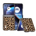 thumbnail image 1 of Feishell for Motorola Razr 40 Ultra 2023 Fashion Leopard Print Phone Case for Women Men,PU Leather & Hard PC Shock Absorption Anti-Slip Slim Folding Protective Phone Case,A, 1 of 5