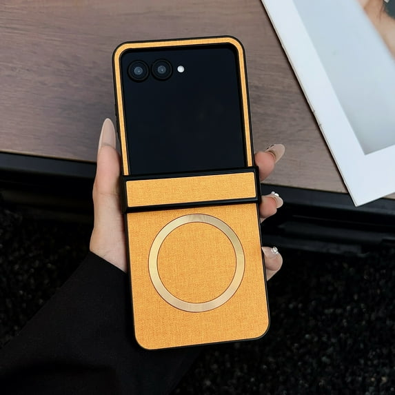 Feishell for Motorola Razr Ultra 2025 Case, Compatible with MagSafe Shockproof Protection Hinge Protection Matte Magnetic Anti-Scratch Phone Case for Motorola Razr Ultra 2025, Yellow