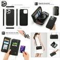 thumbnail image 1 of Feishell Multifunctional Crossbody Wallet Case for iPhone 16 Plus,Magnetic Detachable Case Premium PU Leather Zipper Pocket Multi Card Slots Phone Case with Wrist Strap & Shoulder Strap,Black, 1 of 10
