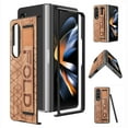 thumbnail image 1 of Feishell PU Leather Case for Samsung Galaxy Z Fold 4, Slim Lightweight Rugged Shockproof Folio Case with Pen Holder Wristband Strap Anti-Fingerprint Glossy Non-Slip Phone Cover,Brown, 1 of 13