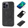 thumbnail image 1 of Feishell PU Leather Case for iPhone 13 Pro Max, Soft Silicone Drop Resistant Shockproof Magnetic Slim Fit Lightweight Case with Wireless Charging Magsafe Metal Lens Frame Protection Cover,Black, 1 of 5