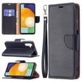 thumbnail image 1 of Feishell Phone Case for Samsung Galaxy A15, Lychee Texture Plain PU Leather Magnetic Clasp Folio Flip Kickstand Wallet Phone Case with Card Slots & Wrist Strap, Black, 1 of 9