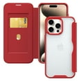 thumbnail image 1 of Feishell Phone Case for iPhone 13 Pro Max Wallet Case, Shockproof Full Body Protective Folio Purse Case with RFID Blocking Card Slot PU Leather Book Style Transparent Case, Red, 1 of 6