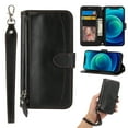 thumbnail image 1 of Feishell Premium PU Leather Wallet Phone Case for Samsung Galaxy S23 with Wrist Strap,for Women Men,Magnetic Clasp Flip Kickstand Card Pocket Anti-Scratch Zipper Pocket Protective Cover,Black, 1 of 10