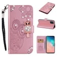 thumbnail image 1 of Feishell Samsung A13 Case 5G Owl Pattern Glitter Sparkly Gems Shockproof PU Leather Wallet Cover Flip Stand Card Slots Magnetic Diamond Bling Folio Case for Samsung Galaxy A13 5G, Pink, 1 of 7
