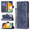 thumbnail image 1 of Feishell Samsung A14 Case 5G Butterfly Embossed Pattern Premium Leather Wallet Cover Flip Stand Card Slots Holder Magnetic with Wrist Strap Case for Samsung Galaxy A14 5G, Blue, 1 of 8