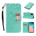 thumbnail image 1 of Feishell Samsung A51 Case 5G Owl Pattern Glitter Sparkly Gems Shockproof PU Leather Wallet Cover Flip Stand Card Slots Magnetic Diamond Bling Folio Case for Samsung Galaxy A51 5G, Green, 1 of 7