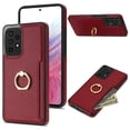 thumbnail image 1 of Feishell for Samsung A53 5G Wallet Case with Card Holder, 360°Rotation Ring Holder Kickstand, Premium PU Leather RFID Blocking Card Pocket Protective Cover for Samsung Galaxy A53 5G, Red, 1 of 8