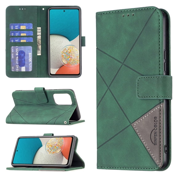 Feishell Samsung A53 Case 5G Wallet Case with Card Holder [RFID Blocking] Kickstand Magnetic, Men'sRetro Premium Shockproof Leather Flip Case Wallet for Samsung Galaxy A53 5G, Green
