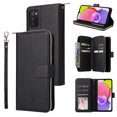 thumbnail image 1 of Feishell for Samsung Galaxy A03s (6.5 inch) Wallet Case for Women Men,Premium PU Leather Magnetic Clasp Zipper 9 Card Slots Folio Flip Holder Shockproof Purse Phone Case with Wrist Strap,Black, 1 of 8
