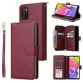thumbnail image 1 of Feishell for Samsung Galaxy A03s (6.5 inch) Wallet Case for Women Men,Premium PU Leather Magnetic Clasp Zipper 9 Card Slots Folio Flip Holder Shockproof Purse Phone Case with Wrist Strap,Winered, 1 of 8