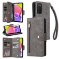 thumbnail image 1 of Feishell for Samsung Galaxy A03s Wallet Case with Wrist Strap,Premium PU Leather Zipper Pocket Magnetic Buckle Folio Flip ID Credit Card Slots Shockproof Kickstand Phone Case for Women Men,Gray, 1 of 15