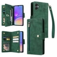 thumbnail image 1 of Feishell for Samsung Galaxy A05 Wallet Case with Wrist Strap,Premium PU Leather Zipper Pocket Magnetic Buckle Folio Flip ID Credit Card Slots Shockproof Kickstand Phone Case for Women Men,Green, 1 of 15