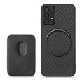 thumbnail image 1 of Feishell for Samsung Galaxy A13 4G Carbon Fibre Texture PU Leather Phone Case with Removable Card Pocket,Compatible with MagSafe,Shockproof Luxury Magnetic Anti-Scratch Slim Phone Case,Black, 1 of 5