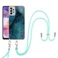 thumbnail image 1 of Feishell for Samsung Galaxy A13 4G Case with Detachable Crossbody Strap, Fashion Marble Pattern Glossy Cover for Women Girls, Slim Fit Anti-Scratch Phone Case for Samsung Galaxy A13 4G,Green, 1 of 7