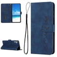 thumbnail image 1 of Feishell for Samsung Galaxy A13 5G 6.5 inch Wallet Case,for Women Men,Love Heart Pattern Embossed Plain PU Leather Magnetic Clasp Credit Card Slots Folio Flip Kickstand Phone Cover,Blue, 1 of 11
