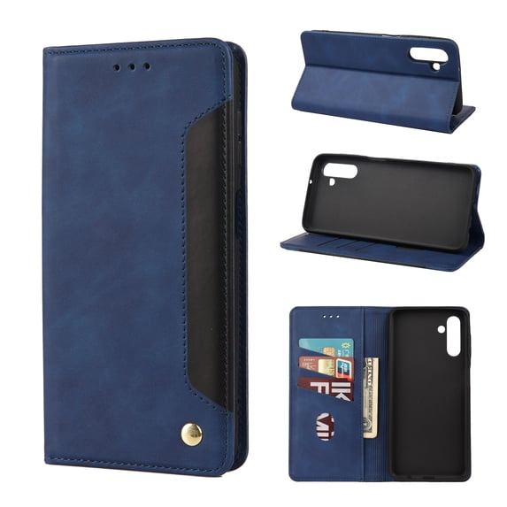 Feishell for Samsung Galaxy A14 5G 6.6 inch Wallet Case,Shockproof Ultra Thin Premium PU Leather Magnetic Closure Card Slots Cash Pocket TPU Bumper Shock Absorbing Flip Kickstand Phone Cover,Blue