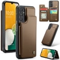 thumbnail image 1 of Feishell for Samsung Galaxy A14 5G Case with Card Holder, Wallet Case for Women Men with RFID Blocking, Durable PU Leather Kickstand Magnetic Clasp Shockproof Phone Case,Brown, 1 of 9