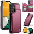 thumbnail image 1 of Feishell for Samsung Galaxy A14 5G Case with Card Holder, Wallet Case for Women Men with RFID Blocking, Durable PU Leather Kickstand Magnetic Clasp Shockproof Phone Case,Winered, 1 of 9