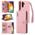 thumbnail image 1 of Feishell for Samsung Galaxy A14 5G Wallet Case with Wrist Strap,Premium PU Leather Zipper Pocket Magnetic Buckle Folio Flip ID Credit Card Slots Shockproof Kickstand Phone Case for Women Men,Rosegold, 1 of 15