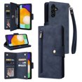 thumbnail image 1 of Feishell for Samsung Galaxy A14 5G Wallet Case with Wrist Strap,Premium PU Leather Zipper Pocket Magnetic Buckle Folio Flip ID Credit Card Slots Shockproof Kickstand Phone Case for Women Men,Blue, 1 of 15