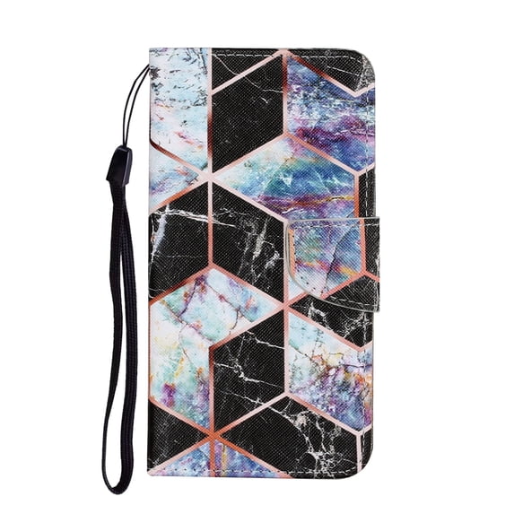 Feishell for Samsung Galaxy A14 5G Wallet Case,with Card Holder Flip Case for Women Men,Pattern PU Leather Magnetic Clasp Kickstand Phone Cover with Wrist Strap,Black Marble