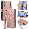 thumbnail image 1 of Feishell for Samsung Galaxy A25 5G Case Wallet,Retro High Quality Zipper Pouch PU Leather Strap Flip Case with Magnetic Closure,[RFID Blocking] Card Holder Kickstand for Samsung Galaxy A25 5G,Pink, 1 of 10