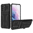 thumbnail image 1 of Feishell for Samsung Galaxy A25 5G Wallet Case Credit Card Holder Stand Kickstand Rugged Hard PC + Soft TPU Shockproof Heavy Duty Defender Armor [Military Grade Protection] Grip Phone Case, Black, 1 of 9