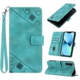 thumbnail image 1 of Feishell for Samsung Galaxy A25 5G Wallet Case with Wrist Strap,Flip Cover with Embossed Pattern PU Leather Kickstand Credit Card Slots Magnetic Clasp Folio Purse Phone Case,Green, 1 of 7