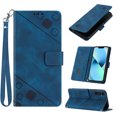 thumbnail image 1 of Feishell for Samsung Galaxy A25 5G Wallet Case with Wrist Strap,Flip Cover with Embossed Pattern PU Leather Kickstand Credit Card Slots Magnetic Clasp Folio Purse Phone Case,Blue, 1 of 7