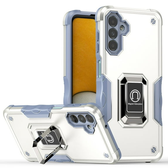 Feishell for Samsung Galaxy A26 5G Cover with Metal Ring Folding Kickstand,Drop Protection Magnetic Car Mount Shockproof Durable Dual Layer Hybrid Rugged Protective Phone Case,White