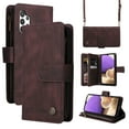 thumbnail image 1 of Feishell for Samsung Galaxy A32 5G 6.5 inch Zipper Wallet Case with Wrist Strap & Shoulder Strap,Premium PU Leather Magnetic Clasp Flip Holder Card Slots Crossbody Phone Case for Women Men,Brown, 1 of 18