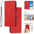 thumbnail image 1 of Feishell for Samsung Galaxy A36 5G Wallet Case with Wrist Strap,Love Heart Pattern Embossed Plain PU Leather Magnetic Clasp [RFID Blocking] Credit Card Slots Folio Flip Kickstand Phone Cover,Red, 1 of 7