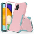 thumbnail image 1 of Feishell for Samsung Galaxy A52 5G Durable Rugged Case, [Three Layers Protection] [Military Grade Drop Protection] Heavy Duty Shockproof Anti-Scratch Support Wireless Charging Phone Case, Pink+Green, 1 of 6