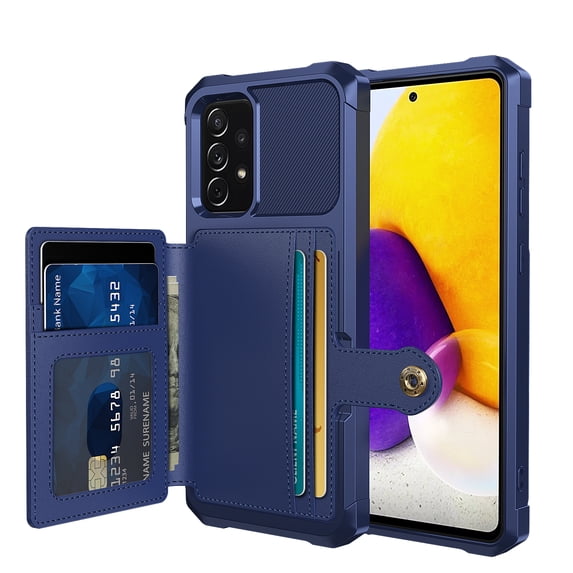 Feishell for Samsung Galaxy A52 Wallet Case, with ID&Credit Card Holder Slots Pockets Wallet Back Cover Stand Flip Folio Leather Magnetic Absorption Cover For Samsung Galaxy A52, Darkblue