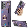 thumbnail image 1 of Feishell for Samsung Galaxy A53 5G Back Wallet Case with 360° Rotatable Ring Kickstand Support Car Mount,Premium PU Leather Shockproof Card Holder Magnetic Button Phone Case for Women Men,Purple, 1 of 8