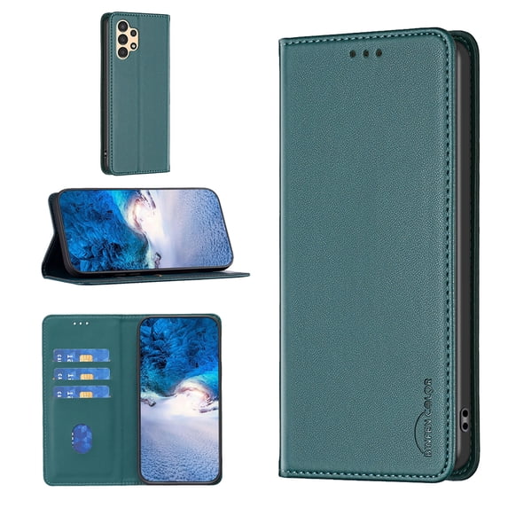 Feishell for Samsung Galaxy A53 5G Flip Wallet Case with ID Credit Card Slots,Shockproof Premium PU Leather Magnetic Closure Folio Flip Kickstand Slim Wallet Phone Case for Women Men,Green